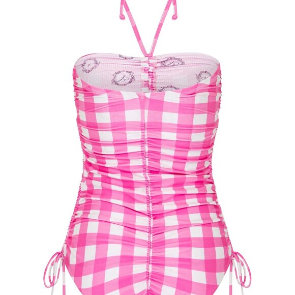 Fillyboo Pink Gingham Halter One Piece NWT - Picture 3 of 3